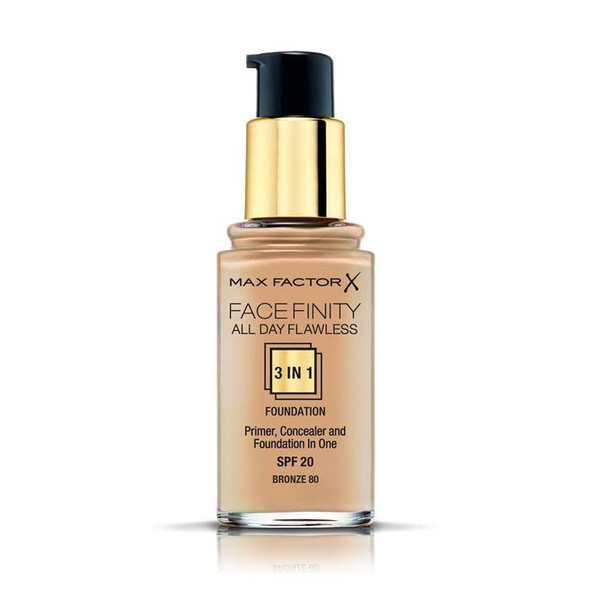Max Factor All Day Flawless Facefinity 3In1 Liquid Foundation 80 Bronze