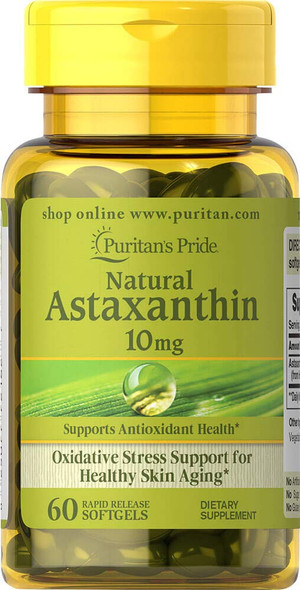 Puritan's Pride Natural Astaxanthin 10 mg-60 Softgels