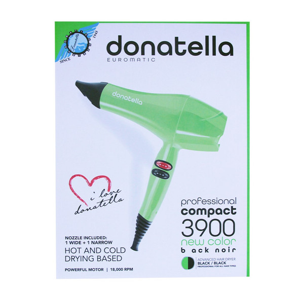Nuova Donatella Hair Dryer 3900 Uk Plug| Green