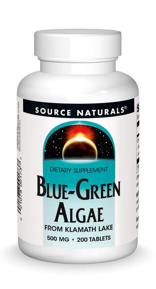 Source Naturals Blue-Green Algae 500 mg From Klamath Lake - 200 Tablets