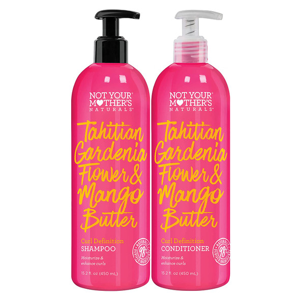 Not Your Mother's Naturals Curl Definition Shampoo and Conditioner (2-Pack) - 15.2 fl oz - Tahitian Gardenia Flower & Mango Butter - Moisturize and Enhance Curls