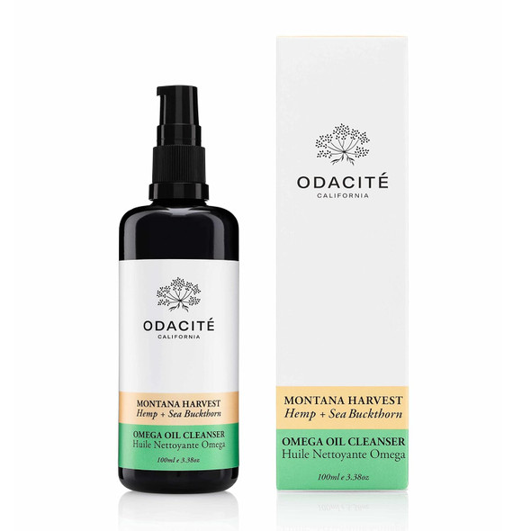 Odacite Multi-Active Oil Cleanser, Montana Harvest - Hemp, Sea Buckthorn Omega Oil Cleanser - Removes Makeup, Pollution, Excess Sebum & Sunscreen - Omega Fatty Acids, Organic Hemp & Safflower