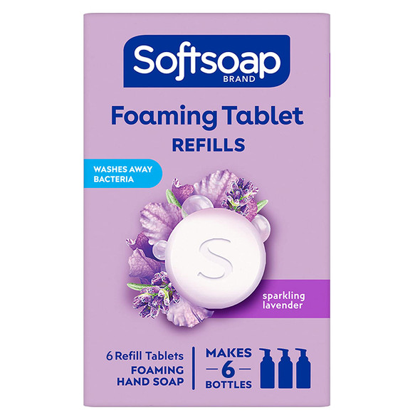 Softsoap Hand Soap Tablets, Foaming Hand Soap Refill Tablets, Sparkling Lavender, 6 Tablets