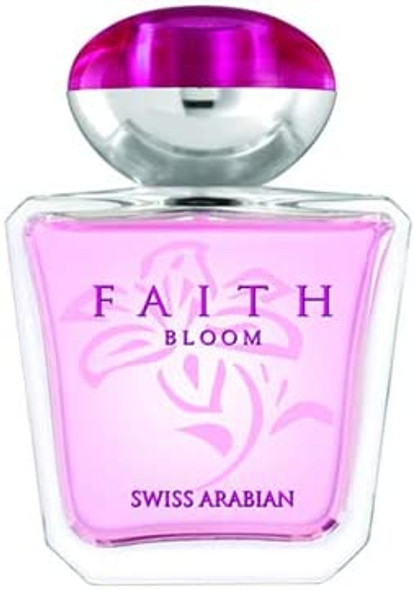 Faith Bloom, Eau De Parfum for Women | Delicate blend of Calabrian Bergamot, tender floral heart of Pink Peony, Damascus Rose and White Musk Fragrance | by perfume artisan Swiss Arabia | 100mL Spray