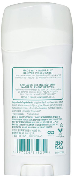 Tom's of Maine Long-Lasting Aluminum-Free Natural Deodorant for Women, Lavender, 2.25 Ounce (Pack of 2)