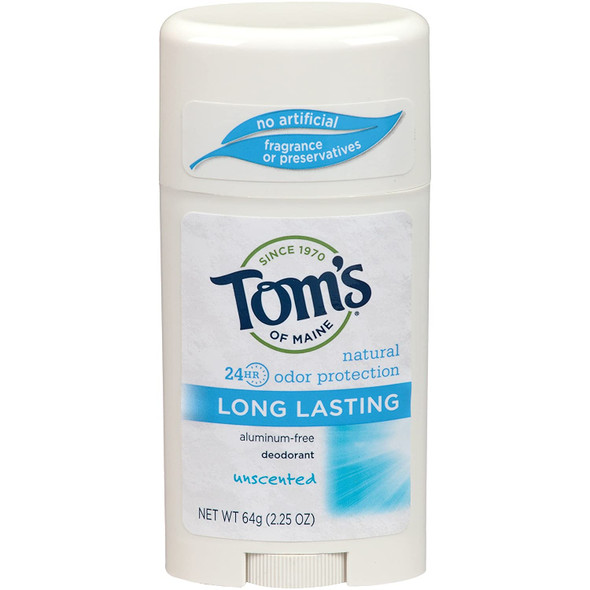 Tom's of Maine Natural Care Deodorant Stick Unscented 2.25 oz (Pack of 3)