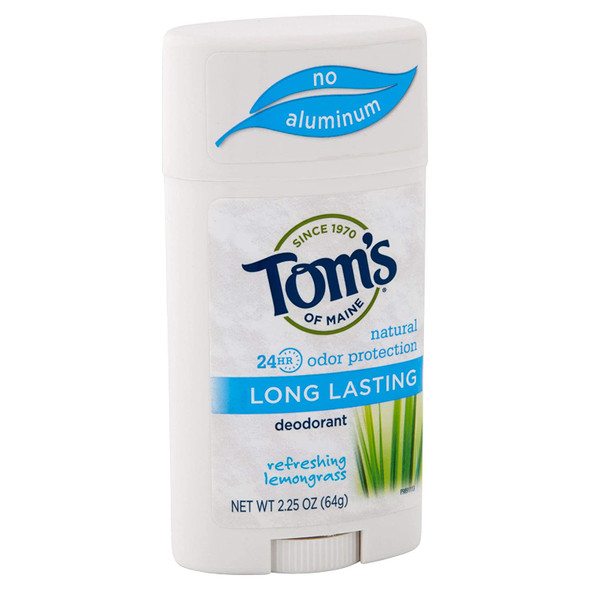 Tom's of Maine Natural Long-Lasting Deodorant Stick Lemongrass - 2.25 oz - Case of 6