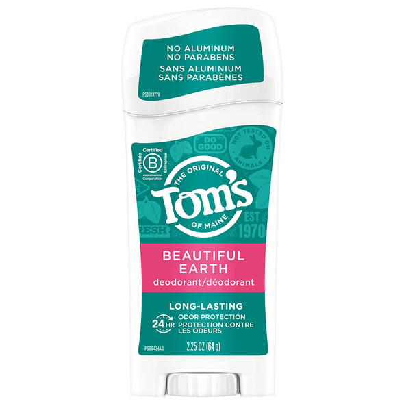Tom's of Maine Long-Lasting Aluminum-Free Natural Deodorant for Women, Beautiful Earth, 2.25 oz. 6-Pack (Packaging May Vary)