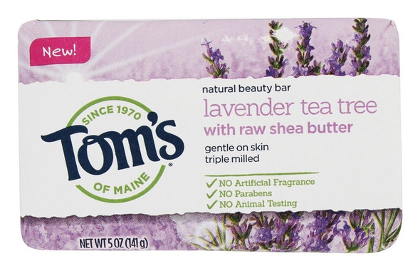 Tom's of Maine Natural Beauty Bar Soap With Raw Shea Butter, Lavender Tea Tree, 5 Ounce, 6 Count Tom's of Maine Natural Beauty Bar Soap With Raw Shea Butter, Lavender Tea Tree, 5 Ounce, 6 Count