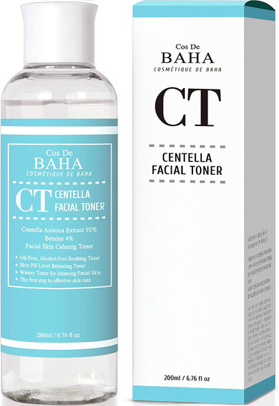 Centella Asiatica Soothing Calming Toner For Face / Neck - Cica Facial Lightweight Hydrate Boost Smooth, Daily Face Moisturizer, Silicone-Free, Fragrance-Free, 6.76 Fl Oz