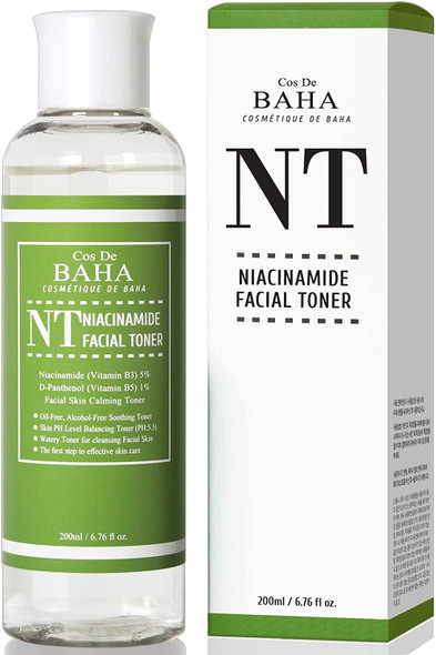 Niacinamide 5% Facial Serum - Pore Reducer + Uneven Skin Tone Treatment + Diminishes Acne Prone, Skin Balancing Pore Reducing, Restores Elasticity, 6.75 Fl Oz