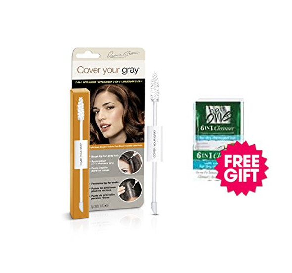 Cover Your Gray 2in1 Mascara and Sponge Tip - Light Brown/Blonde with Coconut Hair Cleanser Packette