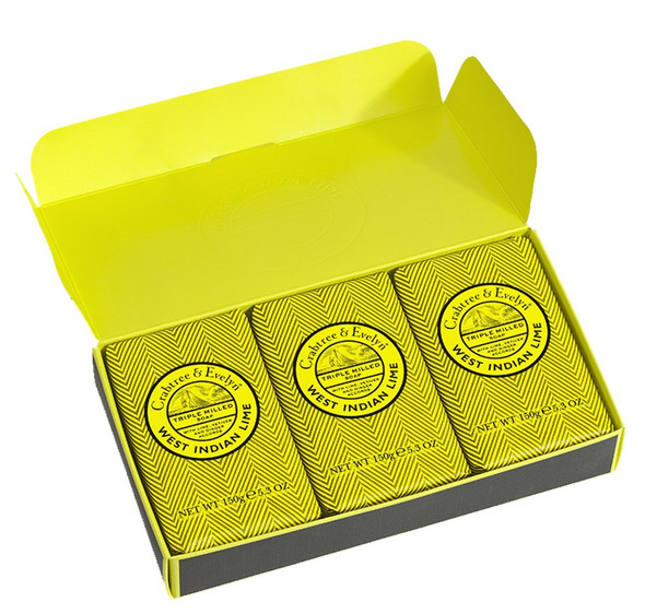 Crabtree & Evelyn Triple Milled Soap Set for Men, West Indian Lime