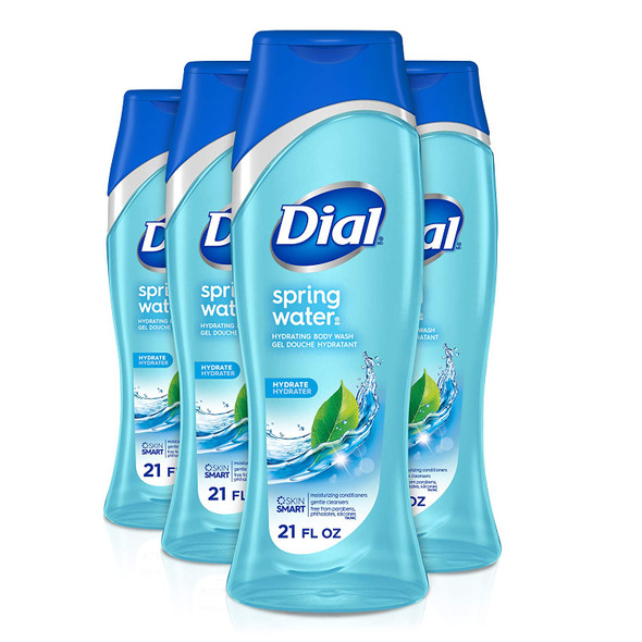 Dial Body Wash, Spring Water, 21 fl oz (Pack of 4)