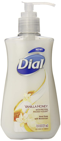 Dial Liquid Hand Soap, Vanilla Honey with Protein Packed Yogurt, 7.5 Fluid Ounces