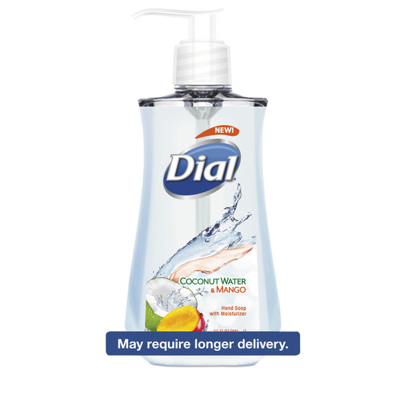 Dial 12158EA Antimicrobial Liquid Soap 7 1/2 oz Pump Bottle Coconut Water & Mango
