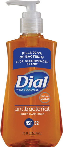 Dial 84014 Antimicrobial Liquid Soap, Pump, 7-1/2 oz, Original Gold