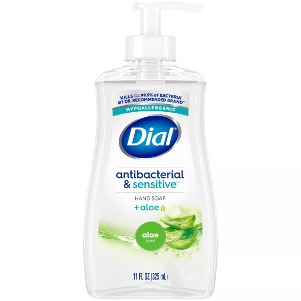 Dial Complete Antibacterial Liquid Hand Soap, Aloe Scent, 7.5 fl oz (12 count)
