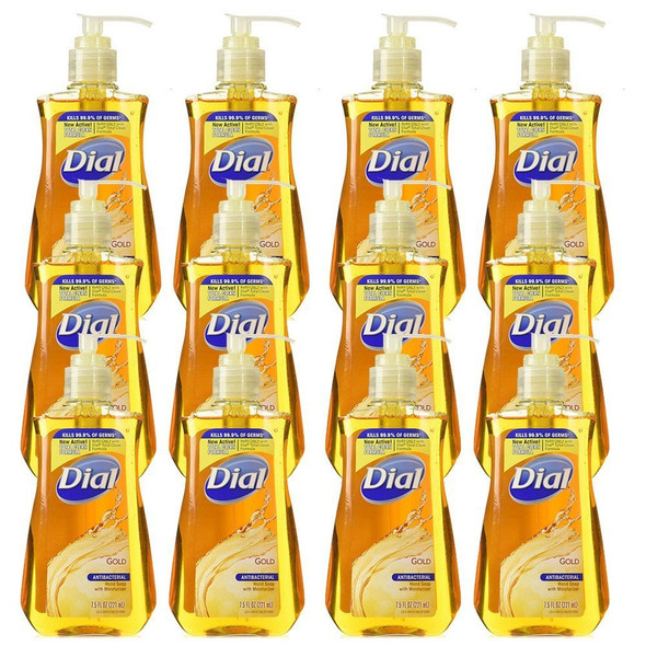 Dial Antibacterial Hand Soap With Moisturizer, Gold, 7.5-oz. (12 Pack)