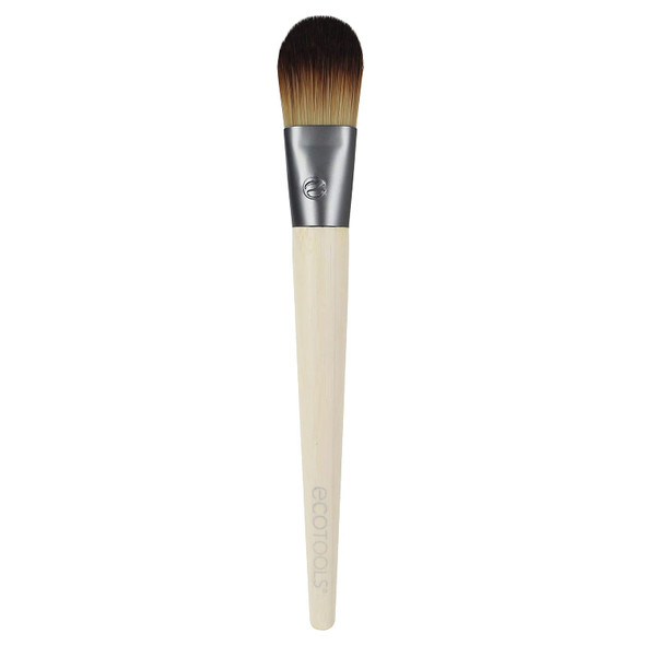 EcoTools Classic Foundation Makeup Brush, For Liquid & Cream Foundation, Streak-Free Makeup, Buildable Coverage, Eco-Friendly, Dense, Synthetic Bristles, Bamboo Handle, Vegan & Cruelty-Free 1 Count