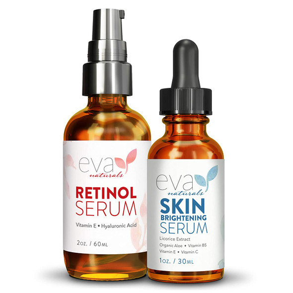 Retinol Serum & Skin Brightening Serum Bundle - Brighten Complexion and Even Skin Tone
