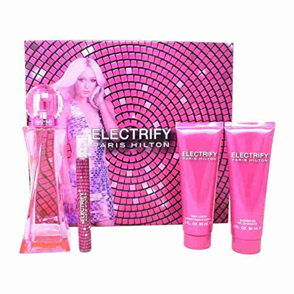 Paris Hilton Electrify Women's Eau De Parfum 3.4 oz, 4 Piece Set