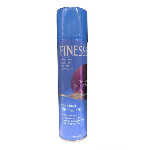 Finesse Finish + Strengthen, Extra Hold Hairspray 7 oz (Pack of 4)