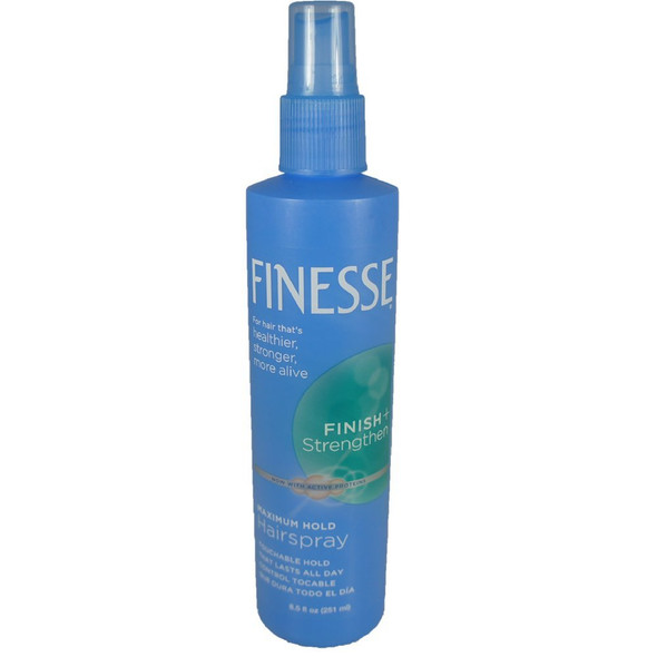 Finesse Finish + Strengthen, Maximum Hold Hairspray 8.50 oz (Pack of 8)