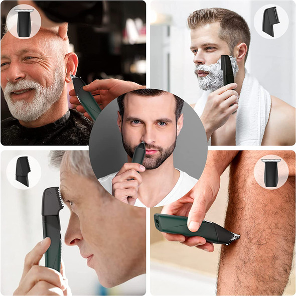 Hatteker Body Hair Trimmer and Groomer for Men Electric Shaver Beard Trimmer Nose Ear Hair Trimmer Clipper Wet Dry Waterproof 4 in 1
