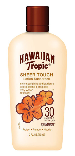 Hawaiian Tropic Sheer Touch SPF 30 Lotion, 2-Fluid Ounce (Pack of 4)