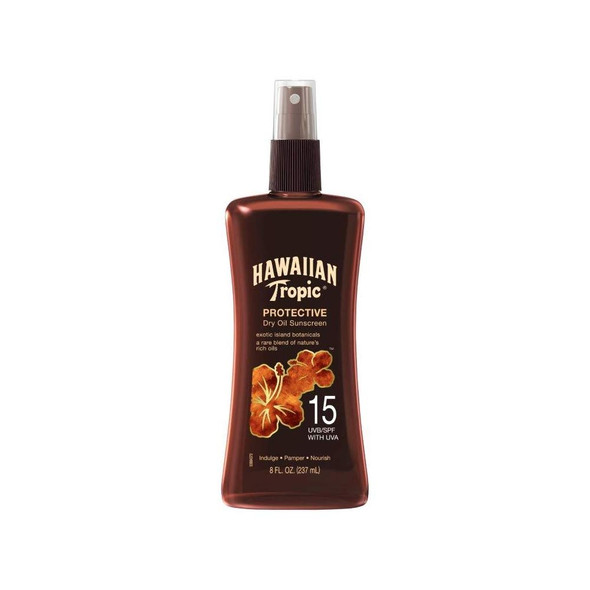 Hawaiian Tropic 8 oz. Protective Dry Oil Sunscreen Pump Spray SPF 15