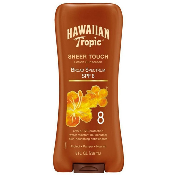 Hawaiian Tropic Sheer Touch Lotion Sunscreen, SPF 8 8 oz (Pack of 2)