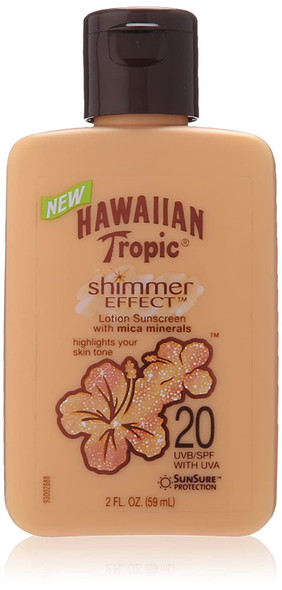 Hawaiian Tropic Shimmer Effect Lotion Sunscreen Spf 20 Travel Size 2oz