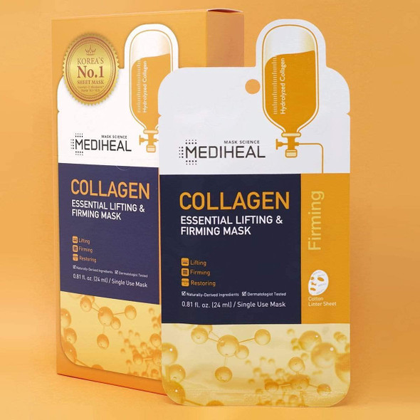 Mediheal Official [Korea's No 1 Sheet Mask] - Collagen Essential Lifting & Firming Face Mask (10 pack)