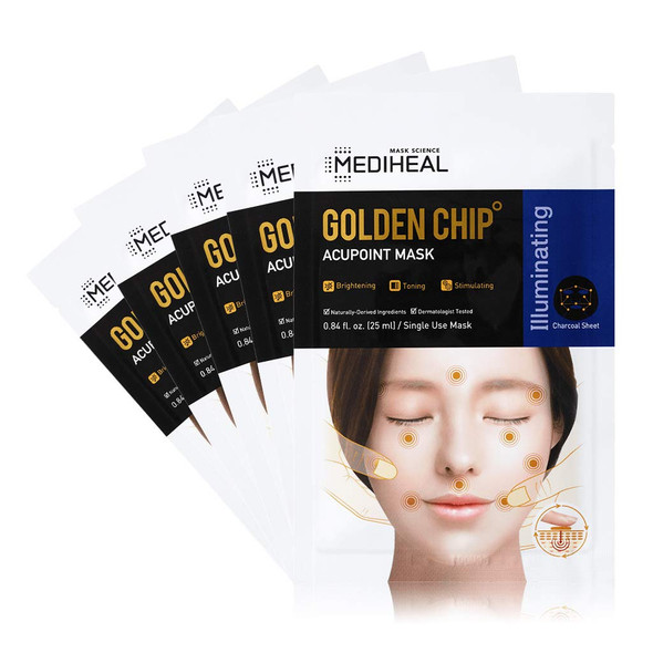 MEDIHEAL Official [Korea's No 1 Sheet Mask] - Golden Chip Acupoint Mask (5 Masks)