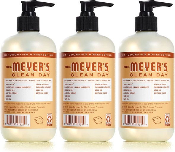Mrs. Meyer's Hand Soap, Made with Essential Oils, Biodegradable Formula, Oat Blossom, 12.5 fl. oz - Pack of 3
