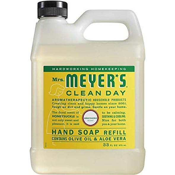 Mrs. Meyers Clean Day Liquid Hand Soap Refill, Honeysuckle, 33 Ounce (3 Pack)