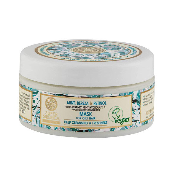 Natura Siberica Super Mint, bereza & retinol. Mask for Oily Hair, 300 ml
