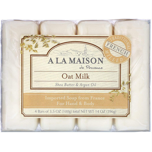 A LA MAISON de Provence Bar Soap |Oat Milk, Sweet Almond & Unscented Olive Oil Scent | French Milled Moisturizing Natural Hand and Body Soap | 8.8 Oz each (3 Pack)