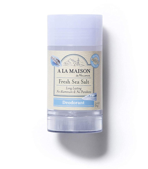 A La Maison de Provence Natural Aluminum-Free Deodorant | Fresh Sea Salt Scent | Traditional French Milled Formula | Long Lasting Safe and Effective | Free of SLS, Parabens and Sulfates (1 Pack)