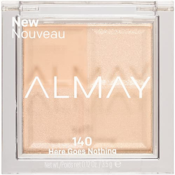 Eyeshadow Palette by Almay, Longlasting Eye Makeup, Single Shade Eye Color in Matte, Metallic, Satin and Glitter Finish, Hypoallergenic, 140 Here Goes Nothing, 0.12 Oz