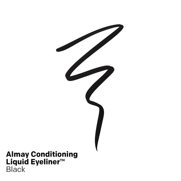 Almay Conditioning Liquid Eyeliner, Longwearing, Waterproof, Hydrating, 10 Black, 0.03 fl oz.