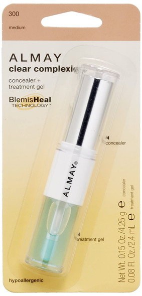 ALMAY Clear Complexion Concealer (0.15 Oz) plus Treatment (0.08 Oz) Gel, Medium