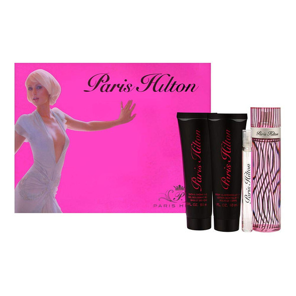 Paris Hilton Paris Hilton for Women 4piece Set Includes: 3.4 Oz Eau De Parfum Spray + 0.34 Oz Eau De Parfum Purse Spray + 3.0 Oz Body Lotion + 3.0 Oz Bath & Shower Gel