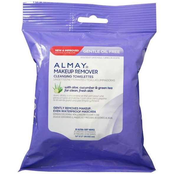 Almay Makeup Remover Cleansing Towelettes, Oil-Free 25 ea (Pack of 4)