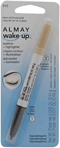 Almay Wake Up Eyeliner and Highlighter - 010 Black Jolt & Iced Gold by Almay