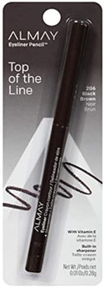 Almay Eyeliner Pencil, Black Brown [206], 0.01 oz (Pack of 14)