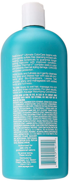 AQUAGE SeaExtend Volumizing Shampoo, Gentle, SeaExtend Thermal-V Technology Seals Heat Out, Luxurious Shampoo That Prevents Haircolor Fade and Thermal Styling Damage