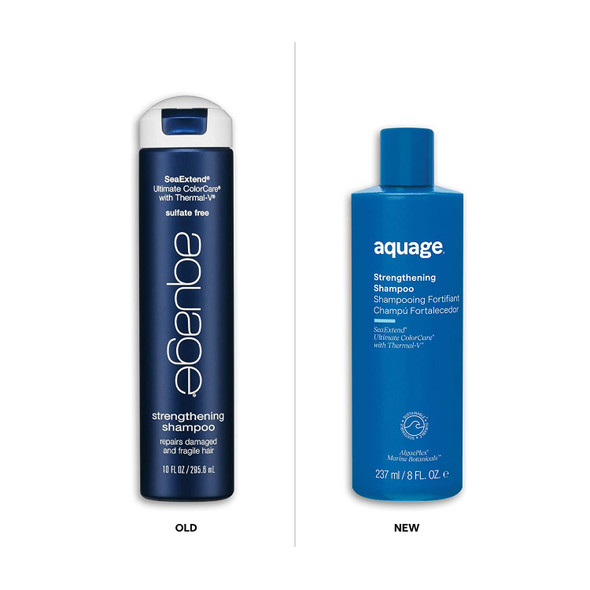 AQUAGE SeaExtend Strengthening Shampoo - Mineral-Rich Bio-Strengtheners And A Rejuvenating Blend Of Algasilk Improve Strength And Help Reduce Breakage, 8 Fl Oz