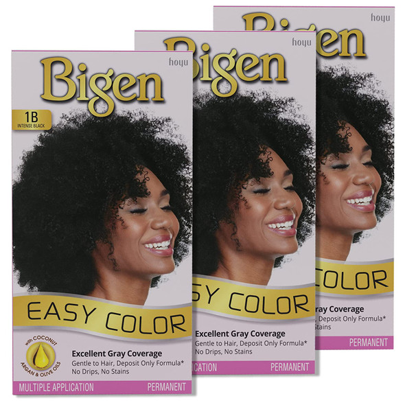 1B Bigen Easy Color for Women Intense Black-New Formula, New Look - 3 Pack